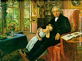 John Everett Millais James Wyatt and His Granddaughter Mary painting